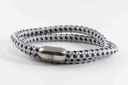 Bracelet 6mm Double Gris:marine FI