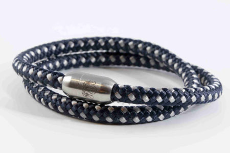 Bracelet 6mm Double Marine:gris FI