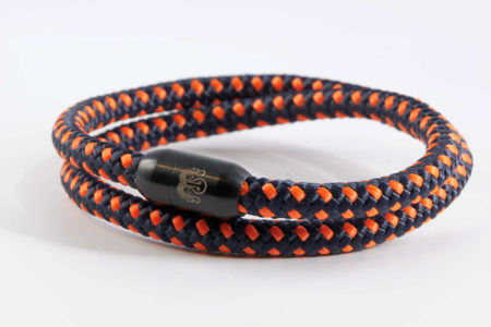 Bracelet 6mm Double Marine:orange FN
