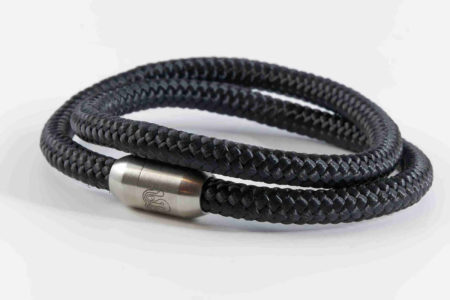 Bracelet 6mm Double Noir FI