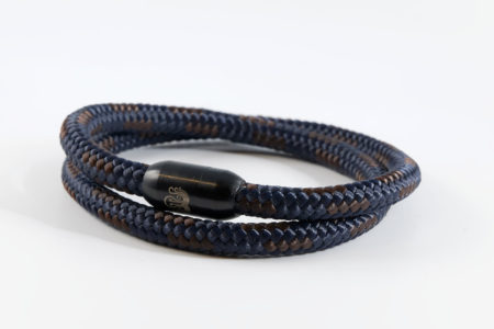 Bracelet 6mm Double inverse Marine:marron FN